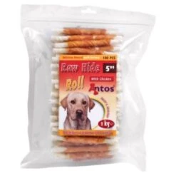 Antos Antos Rawhide Rollstick Chicken 5" - 12 Cm - 100 Stuks