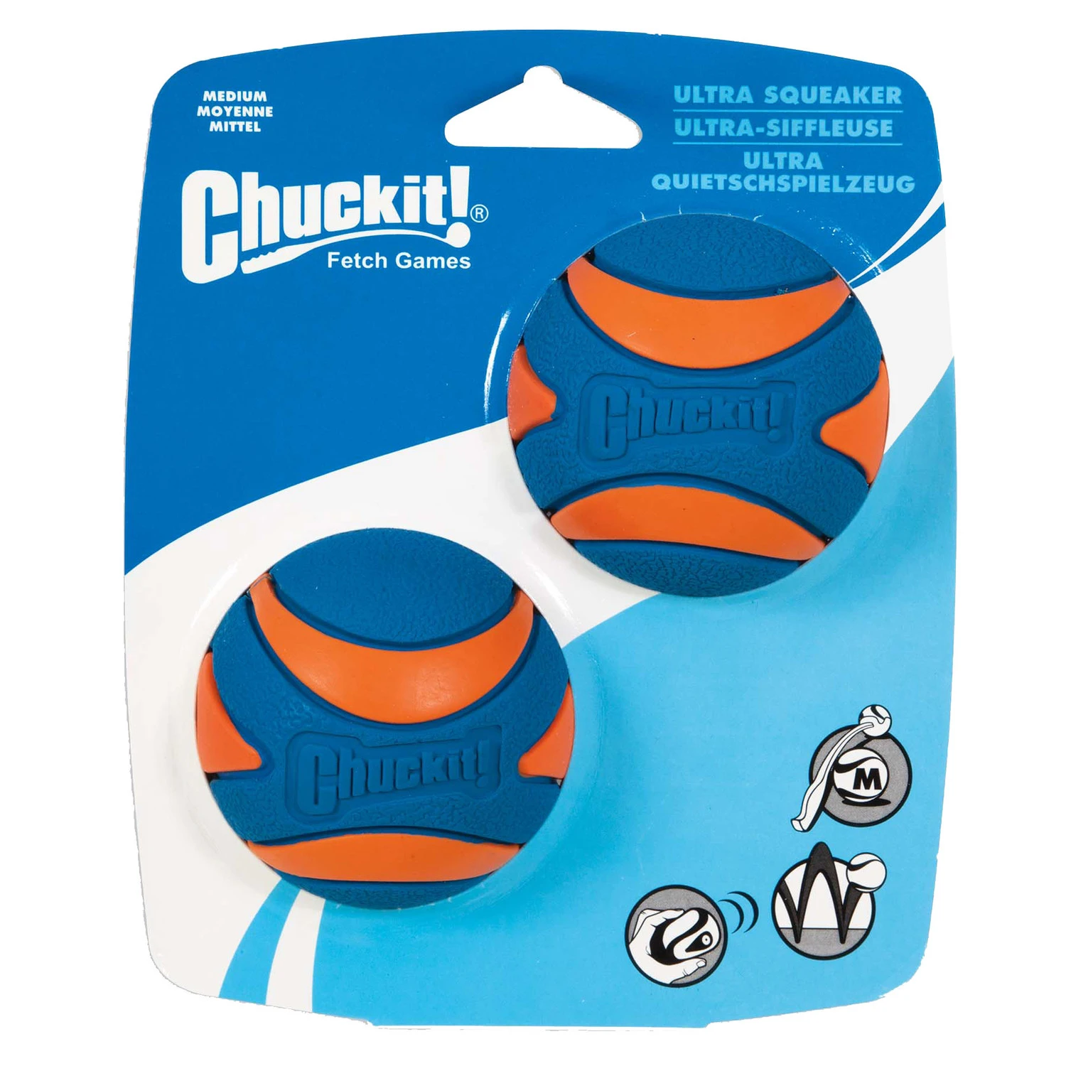 Chuckit! Chuckit Chuckit Ultra Squeaker Ball - Met Piep - M - ø 6 Cm - 2-pack 3 Chuckit! Chuckit Chuckit Ultra Squeaker Ball - Met Piep - M - ø 6 Cm - 2-pack
