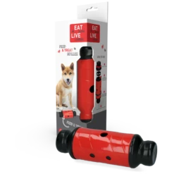 Eat Slow Live Longer Feed And Treat Roller - Rood - L - 23 X ø 8 Cm -honden benodigdheden eat slow live longer feed and treat roller rood l 3