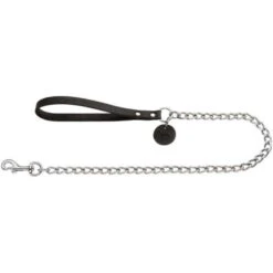 Hunter Hunter Hondenriem Ketting - Leren Handvat Zwart -honden benodigdheden hunter hunter hondenriem ketting leren handvat zwa 1