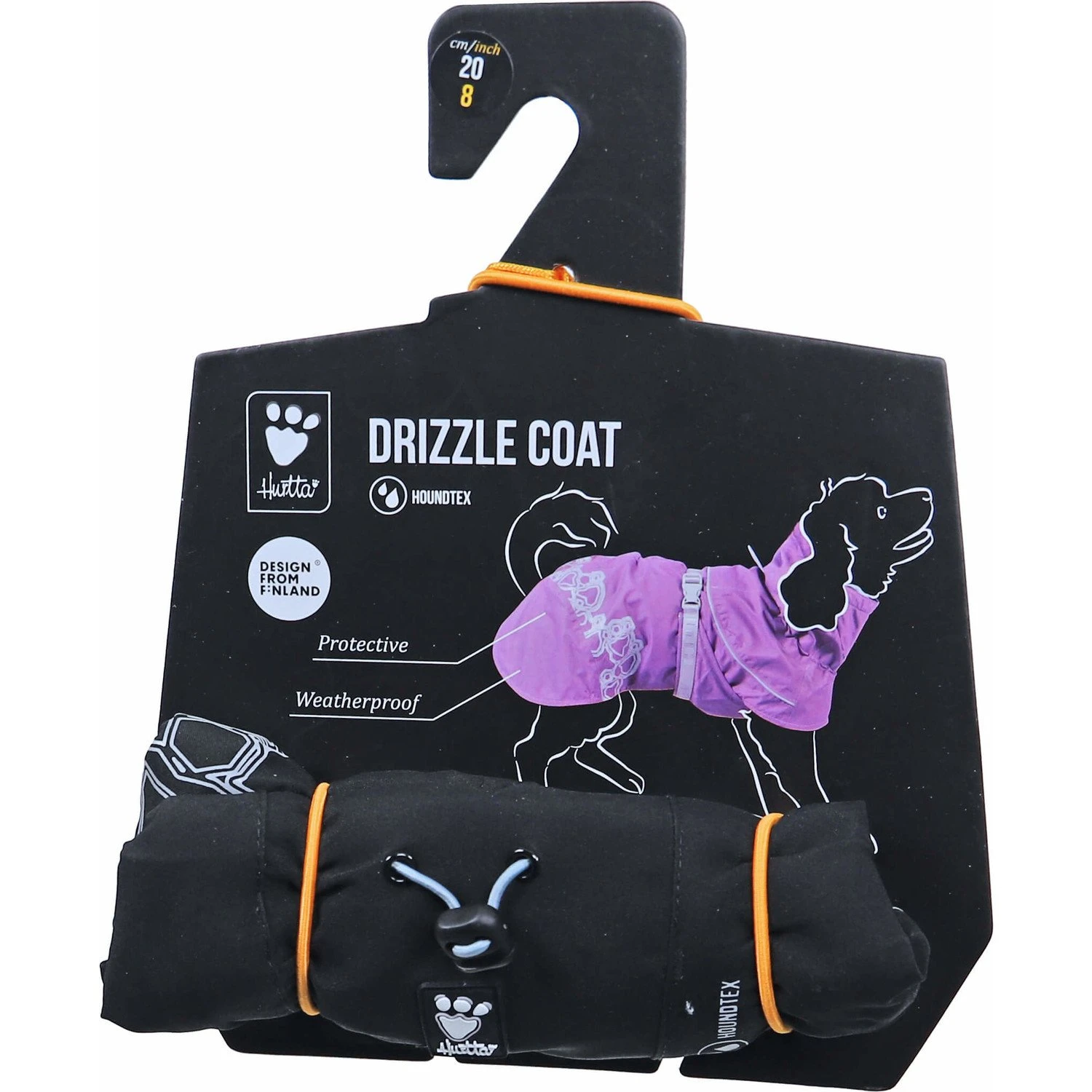 Hurtta Hurtta Hondenjas Drizzle Coat - Zwart 6 Hurtta Hurtta Hondenjas Drizzle Coat - Zwart - Afbeelding 4