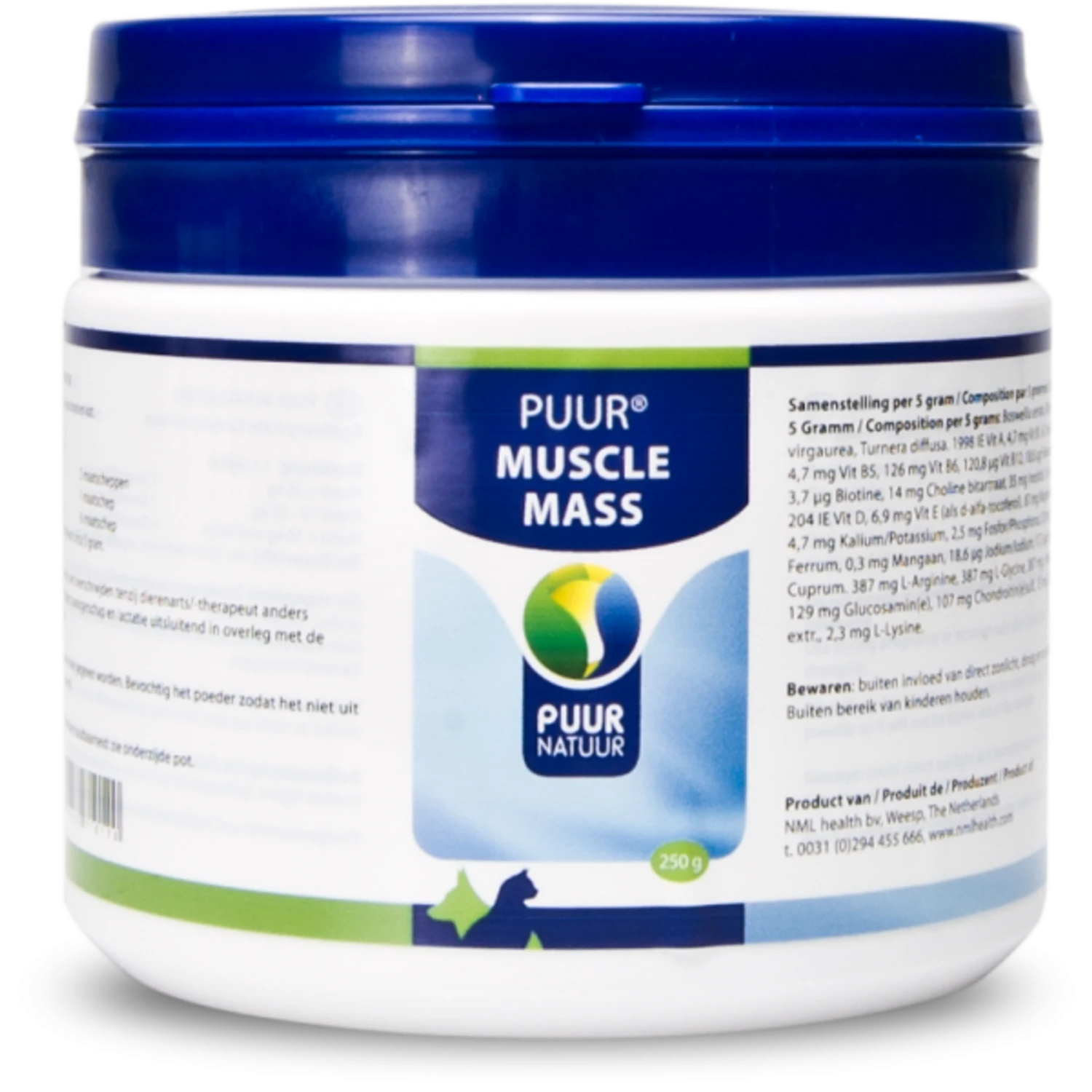 PUUR Puur Muscle Mass/Spieropbouw H+K - 250 Gram 3 PUUR Puur Muscle Mass/Spieropbouw H+K - 250 Gram